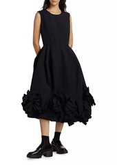 Comme des Garçons Embellished Flared Wool Midi-Dress