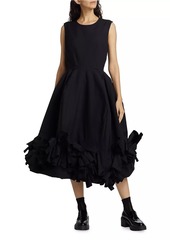 Comme des Garçons Embellished Flared Wool Midi-Dress