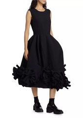 Comme des Garçons Embellished Flared Wool Midi-Dress