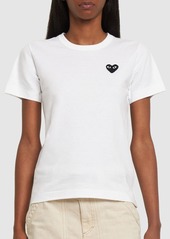 Comme des Garçons Embroidered Heart Cotton T-shirt