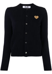 Comme des Garçons embroidered heart wool-knit cardigan