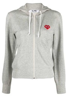 Comme des Garçons embroidered heart zipped hoodie