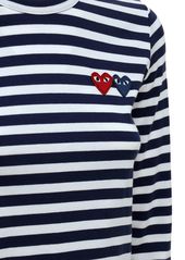 Comme des Garçons Embroidered Hearts Cotton T-shirt