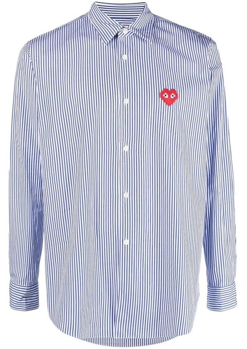 Comme des Garçons embroidered-logo striped shirt