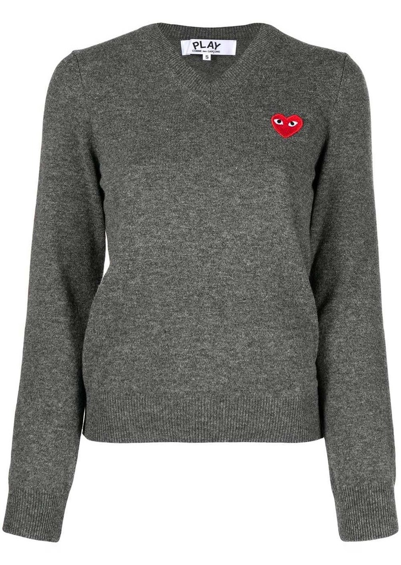 Comme des Garçons embroidered motif V-neck jumper