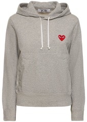 Comme des Garçons Embroidered Red Heart Jersey Hoodie