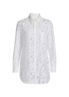 Comme des Garçons Floral Cotton-Blend Blouse