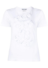 Comme des Garçons floral-ruffled front cotton T-shirt