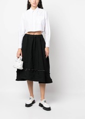 Comme des Garçons frayed-detailing full midi skirt