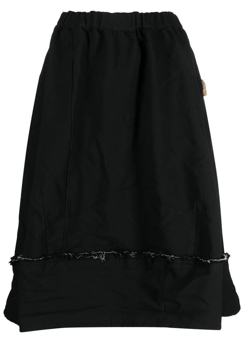 Comme des Garçons frayed-detailing full midi skirt