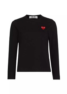 Comme des Garçons Heart Cotton Logo Long-Sleeve T-Shirt