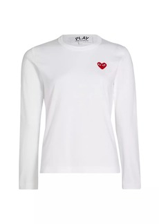 Comme des Garçons Heart Cotton Logo Long-Sleeve T-Shirt