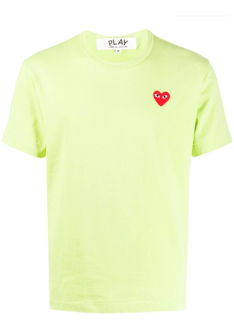 Comme des Garçons heart embroidered round neck T-shirt