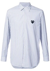 Comme des Garçons heart logo patch striped shirt