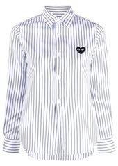 Comme des Garçons heart logo striped shirt