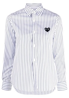 Comme des Garçons heart logo striped shirt