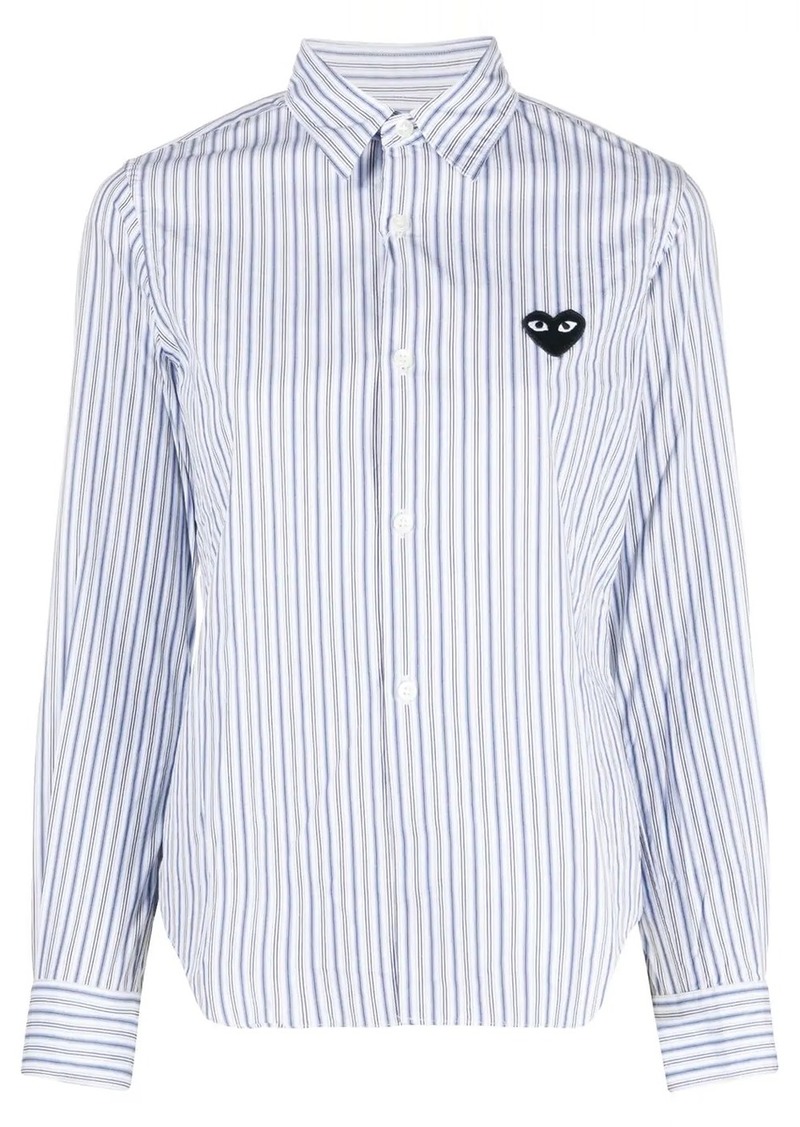 Comme des Garçons heart-patch striped shirt