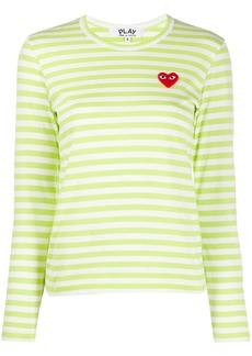Comme des Garçons heart print striped T-shirt
