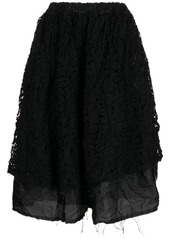 Comme des Garçons lace-detail layered midi skirt