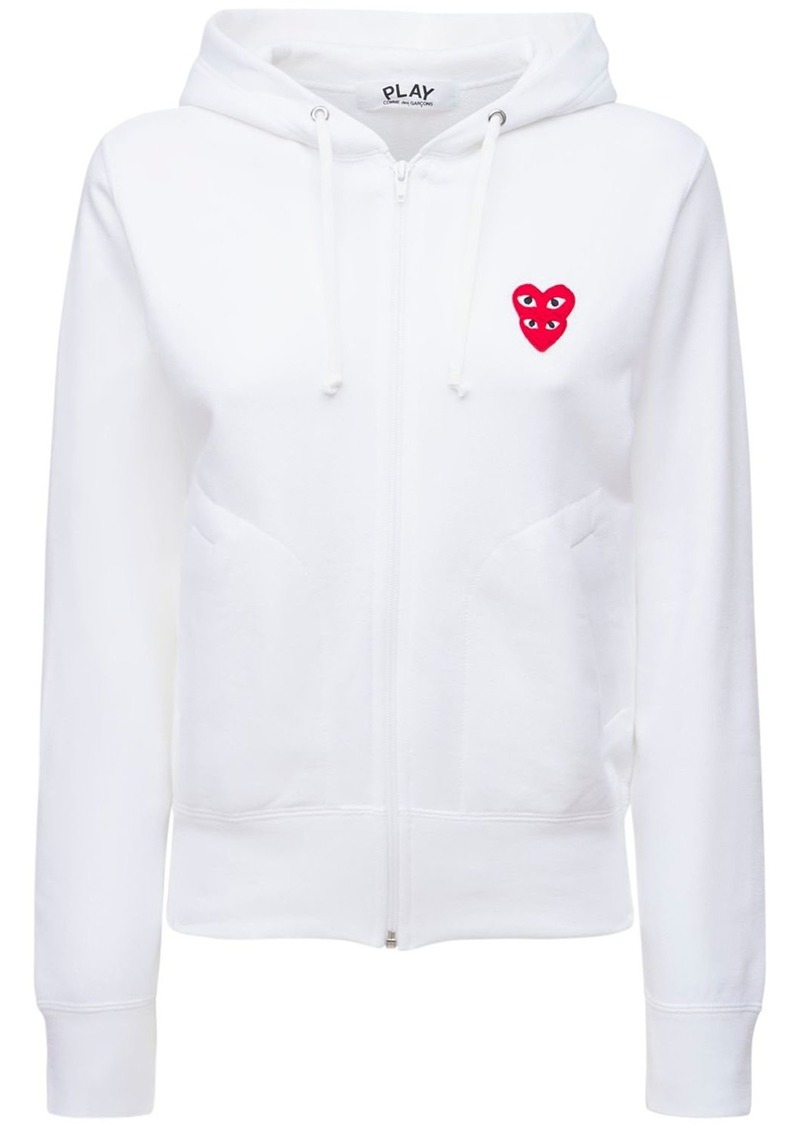 Comme des Garçons Logo Cotton Jersey Zip Sweatshirt Hoodie