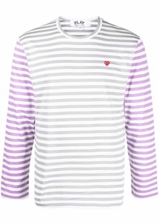 Comme des Garçons logo-embroidered striped T-shirt