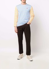 Comme des Garçons logo-embroidered striped T-shirt