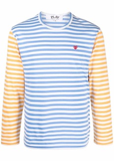 Comme des Garçons logo-embroidered striped T-shirt