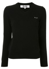 Comme des Garçons logo embroidered v-neck jumper