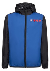 Comme des Garçons Logo Hooded Bicolor Full Zip Jacket