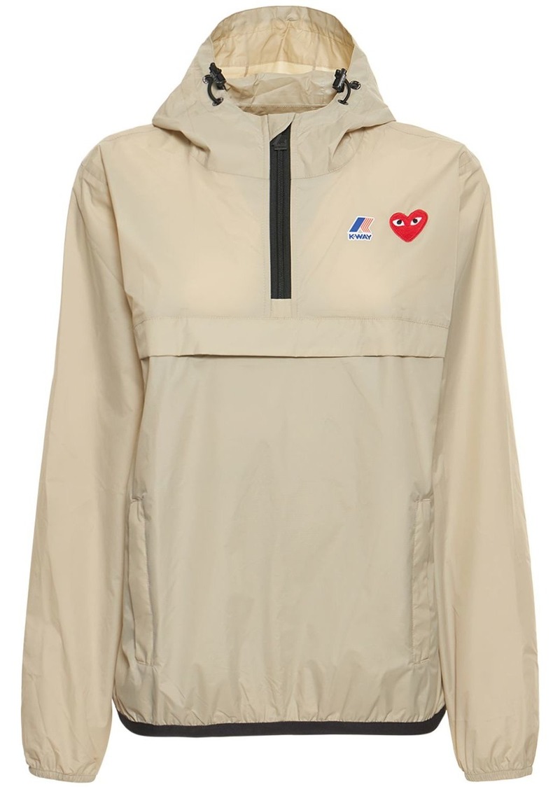 Comme des Garçons Logo Nylon Half Zip Jacket