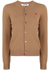 Comme des Garçons logo-patch buttoned-up cardigan