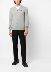 Comme des Garçons logo-patch fine-knit cardigan