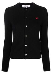 Comme des Garçons logo-patch fine-knit cardigan