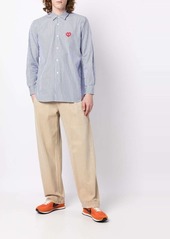 Comme des Garçons logo-patch stripe-print shirt