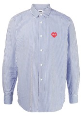 Comme des Garçons logo-patch stripe-print shirt