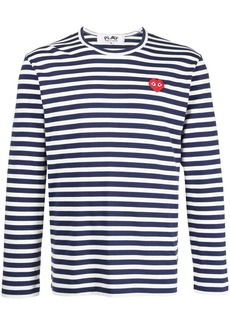 Comme des Garçons logo-patch stripe-print T-shirt