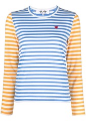 Comme des Garçons logo-patch striped T-shirt