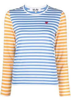 Comme des Garçons logo-patch striped T-shirt