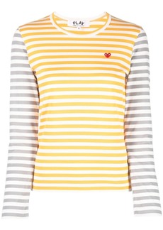 Comme des Garçons logo-patch striped T-shirt