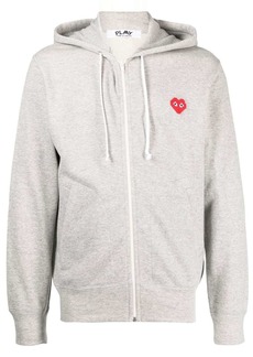 Comme des Garçons logo-patch zip-up hoodie