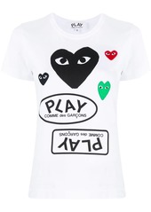 Comme des Garçons logo-print heart-motif T-shirt