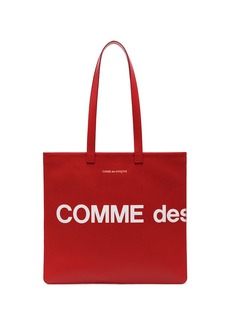 Comme des Garçons logo-print leather tote bag