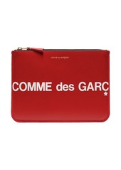 Comme des Garçons logo-print leather pouch