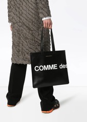 Comme des Garçons logo-print leather tote bag