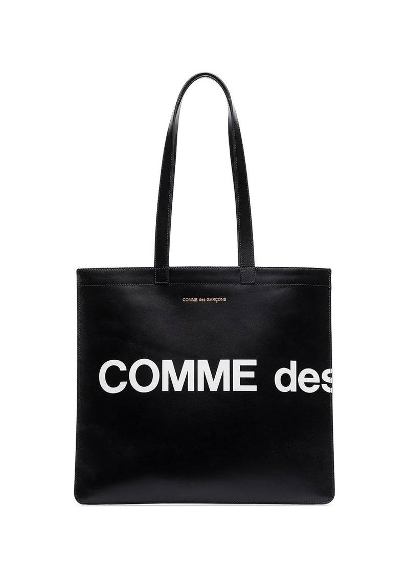 Comme des Garçons logo-print leather tote bag