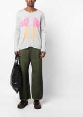 Comme des Garçons melange-effect mushroom-print jumper