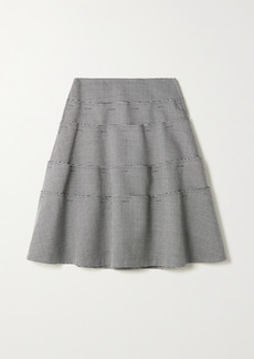 Comme des Garçons Paneled Houndstooth Wool Midi Skirt