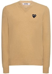 Comme des Garçons Play Logo Knit Wool V-neck Sweater