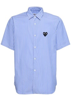 Comme des Garçons Play Logo Striped Cotton Shirt