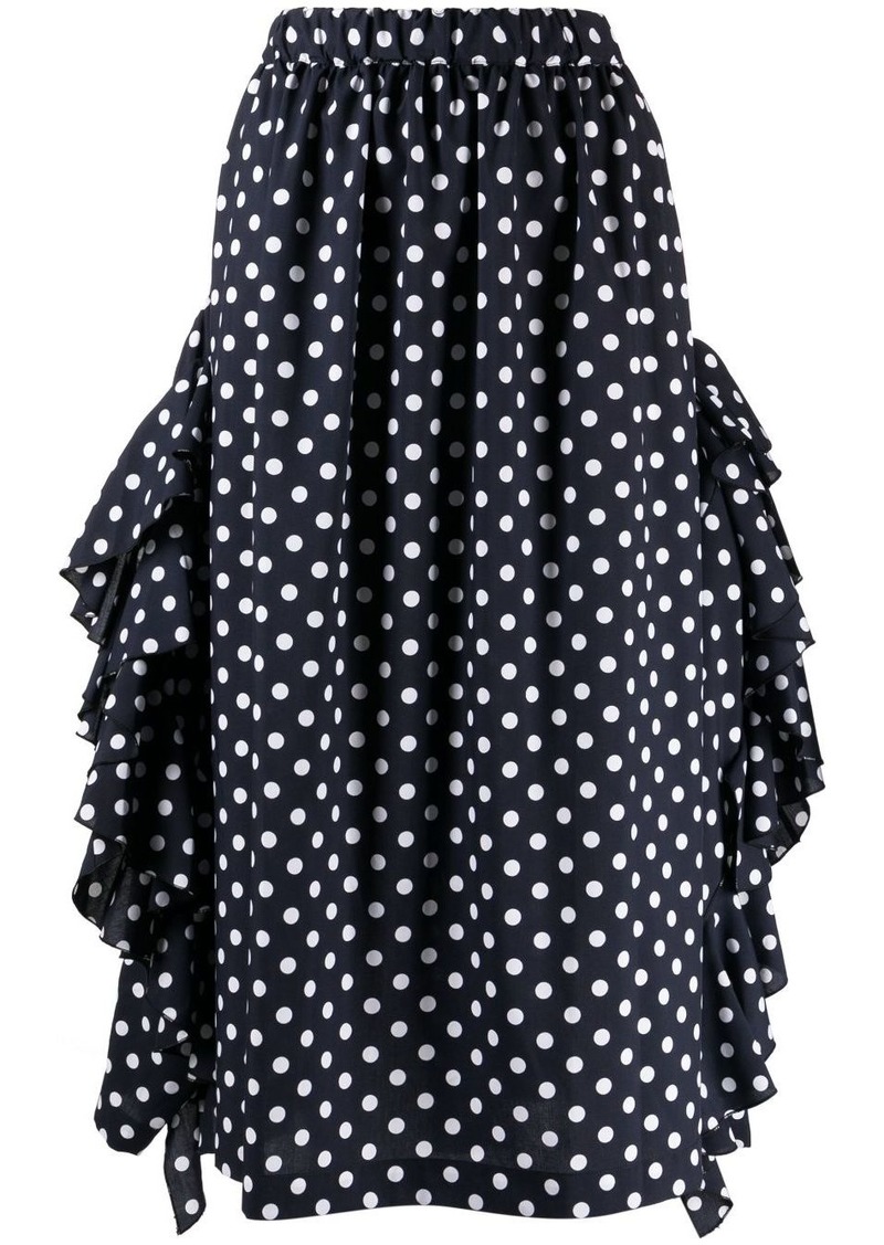 Comme des Garçons polka-dot print ruffle-detailing skirt